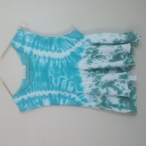 Free People Tie Dye Peplum Hem Tank Top Size Medium
